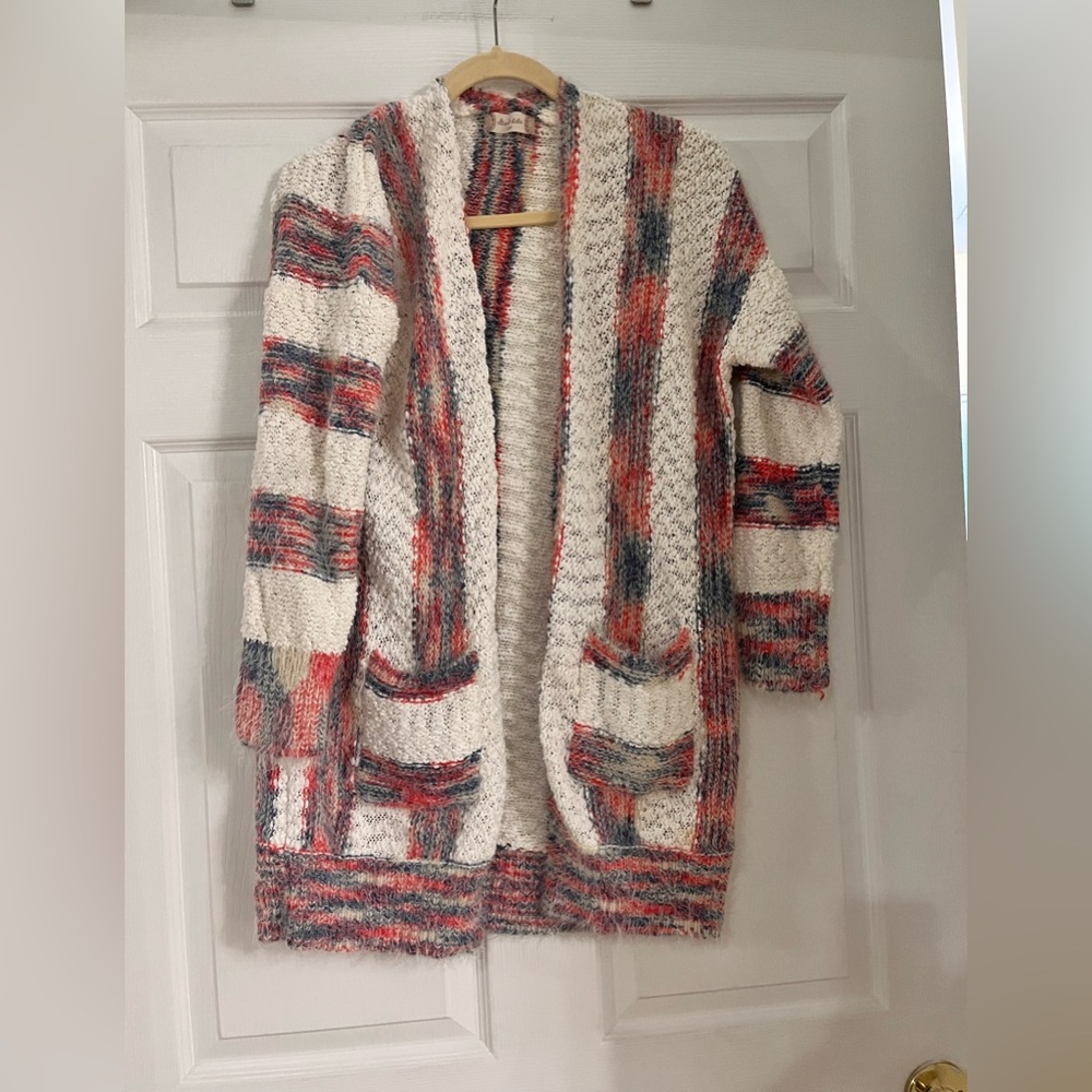 Altar’d State Long open front fuzzy eyelash cardigan pockets women‎ s/m oversize